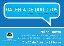 Entrevistas em Directo no “Rostos” - Barreiro / Setúbal Nuno Banza, candidato do PSD à presidência da Câmara do Barreiro . DIA 20 DE AGOSTO, pelas 22 horas, veja aqui no ROSTOS ON LINE e SAPO LOCAL EM DIRECTO