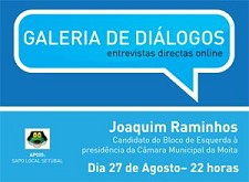 Entrevistas em Directo no “Rostos” - Barreiro / Setúbal Joaquim Raminhos entrevistado no “Rostos on line” . HOJE, DIA 27 DE AGOSTO, pelas 22 horas, veja aqui no ROSTOS ON LINE e SAPO LOCAL EM DIRECTO