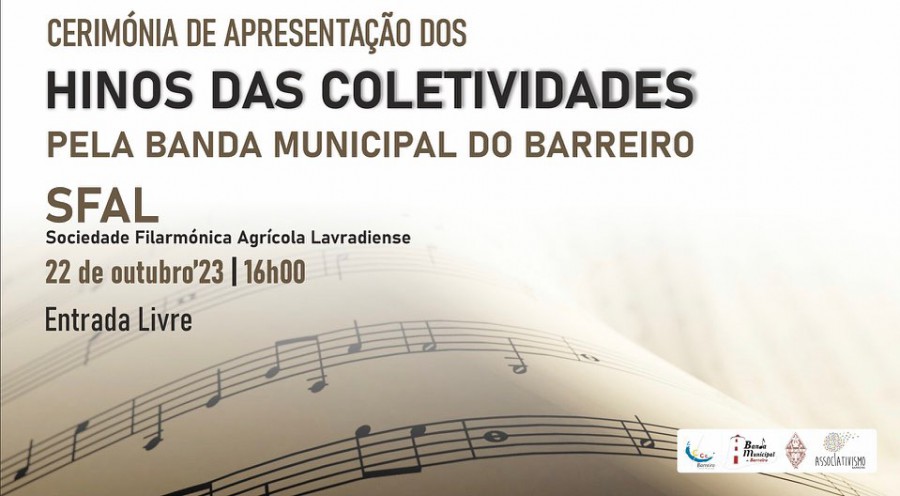 Barreiro – Na Sociedade Filarmónica Agrícola Lavradiense Banda Municipal do Barreiro apresenta Hinos das Colectividades