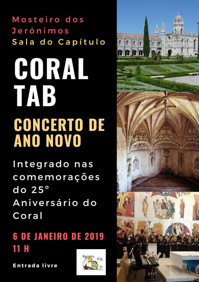 No Mosteiro dos Jerónimos – Sala do Capítulo Coral TAB – Trabalhadores das Autarquias do Barreiro Concerto de Ano Novo