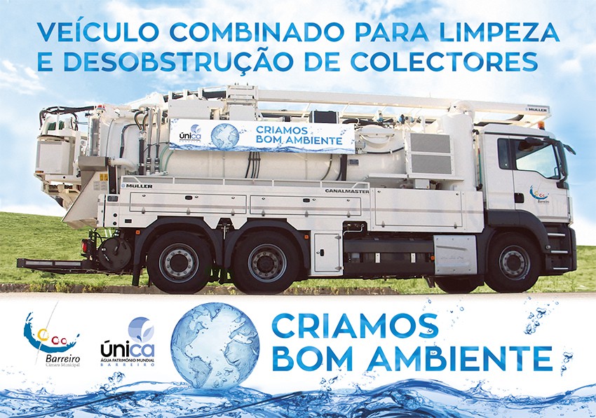 Aquisição veículo combinado para limpeza e desobstrução de coletores Investimento num montante de cerca de 400.000,00 euros.