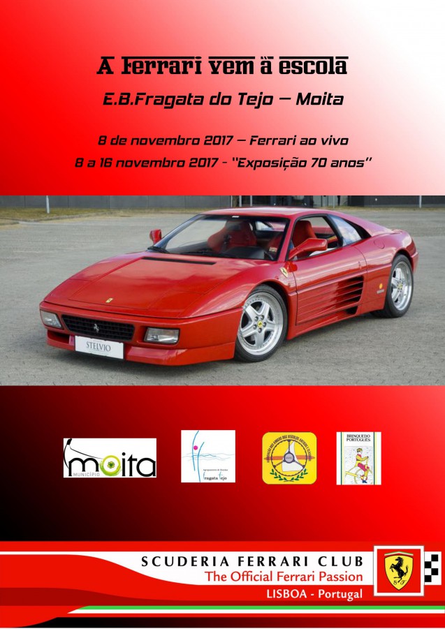 Ferrari vai à escola da Moita Assinala os 70 anos da criação da marca do cavalinho rompante.