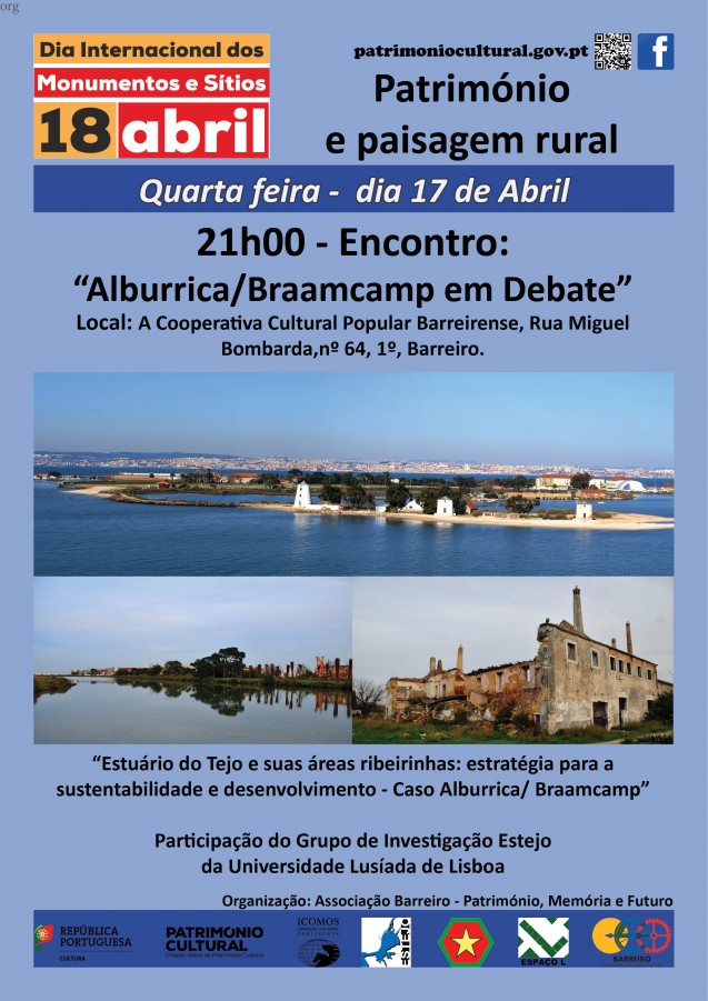 Barreiro -Encontro «Alburrica/Quinta do Braamcamp em Debate» «Estuário do Tejo e suas áreas ribeirinhas: estratégia para a sustentabilidade e desenvolvimento - Caso Alburrica/ Braamcamp»