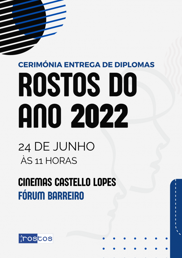 Hoje no Cinema Castello Lopes do Forum Barreiro Cerimónia de Entrega de ROSTOS DO ANO 2022