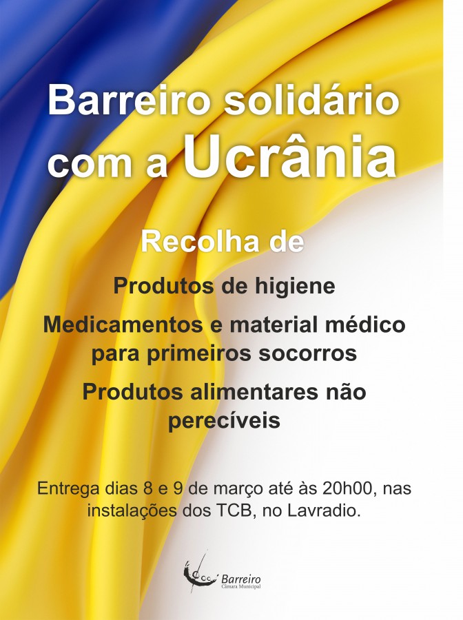 Nas instalações dos Transportes Colectivos do Barreiro no Lavradio. Recolha de produtos para a Ucrânia nos dias 8 e 9 de março
