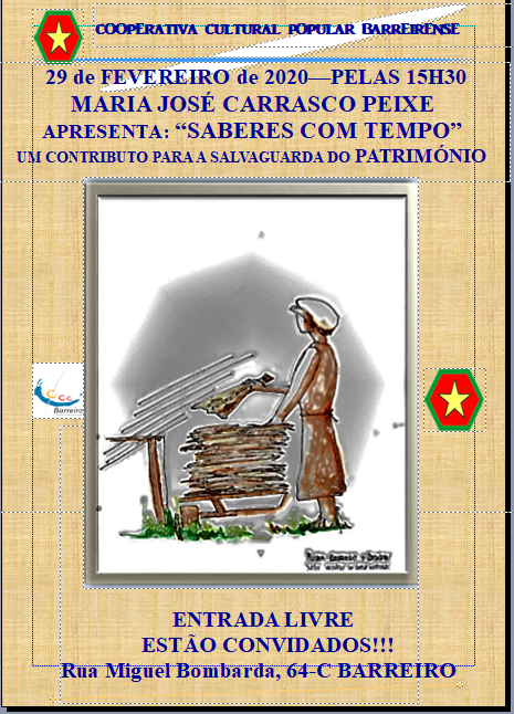 Barreiro - Na Cooperativa Cultural Popular Barreirense Maria José Carrasco Peixe apresenta » Sabores com tempo»