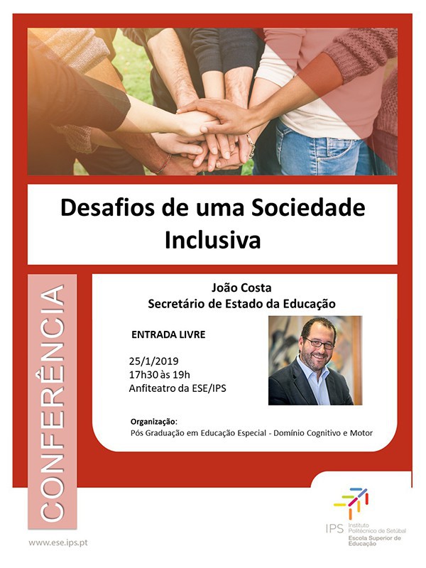 No anfiteatro da Escola Superior de Educação em Setúbal Secretário de Estado da Educação em conferência sobre inclusão