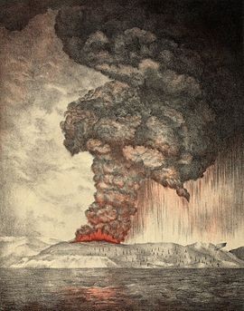 Efemérides Dia 27 de agosto 1883 – Explosão de vulcão destrói a ilha de Krakatoa na Indonésia