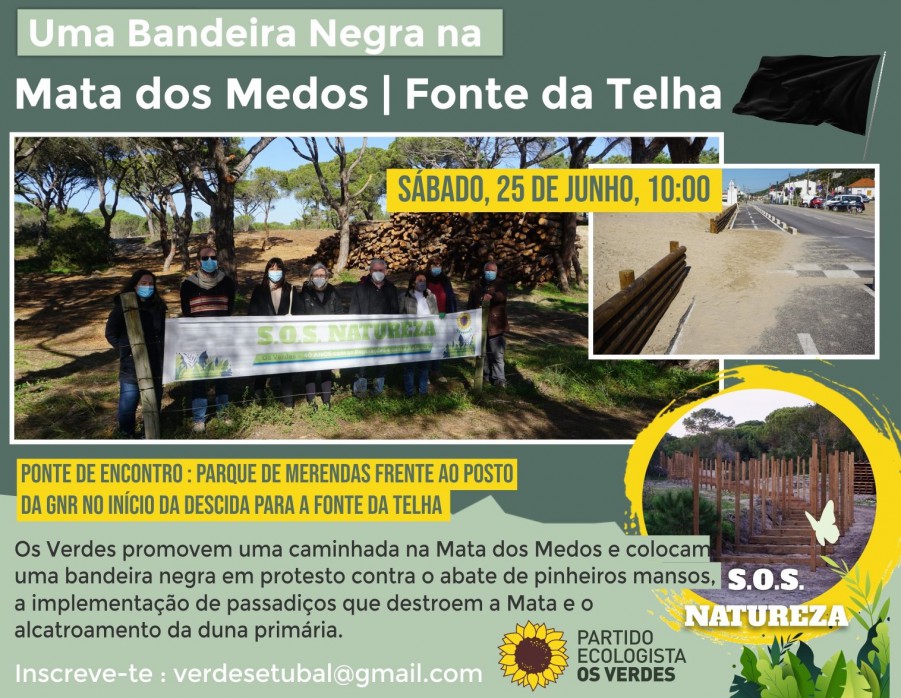 ALMADA - Na Mata dos Medos / Fonte da Telha Uma Bandeira Negra seguida de Caminhada . Sábado, 25 de junho, 10:00
