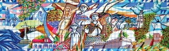 Albino Moura inaugura um painel de azulejo intitulado Sesimbra «Costumo dizer que escrevo o que não consigo pintar»