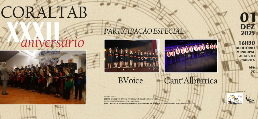 Coral dos Trabalhadores das Autarquias do Barreiro Concerto Comemorativo do 32º aniversário do Coral TAB