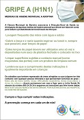 Câmara do Barreiro Divulga Medidas de Higiene Individual para reduzir a probabilidade de transmissão de GRIPE A