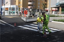 Pintura de estradas no Barreiro