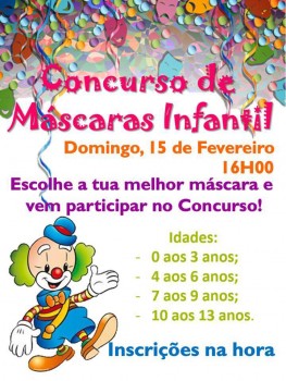 Barreiro - Concurso de Máscaras Infantil na SFAL Podem participar todas as crianças dos 0 aos 13 anos