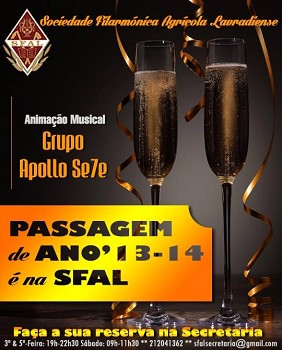 Passagem de Ano na SFAL - Barreiro Animação pelo conjunto Apollo Se7e