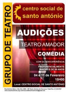 Centro Social de Santo António - Barreiro Audições para a nova Peça do Grupo de Teatro