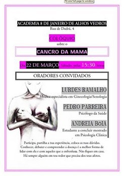Academia 8 de Janeiro de Alhos Vedros – Moita Promove Colóquio sobre Cancro da Mama