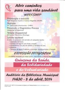 Barreiro - Associação de Mulheres com Patologia Mamária Workshop «Abrir caminhos para uma vida saudável»