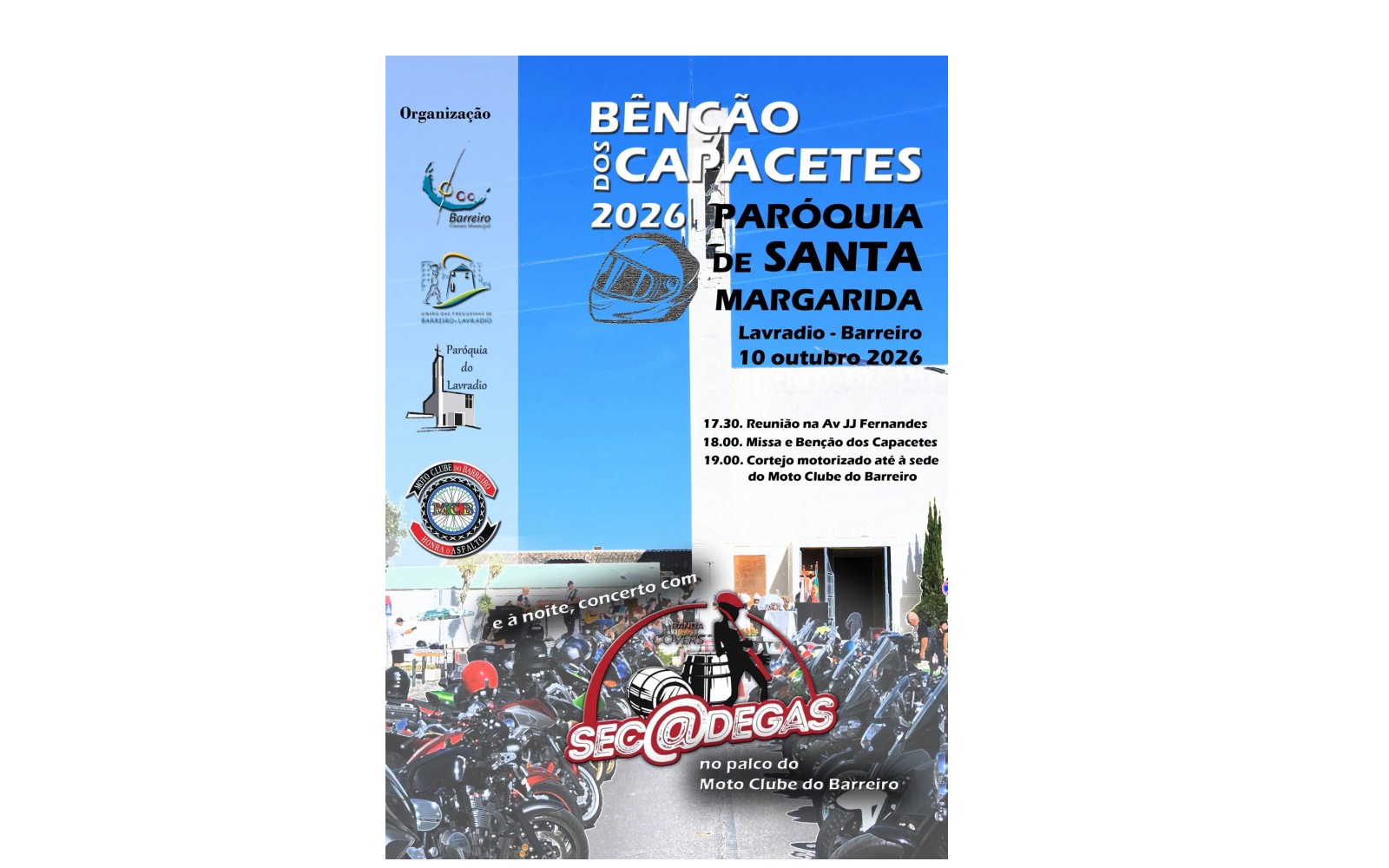 Moto Clube do Barreiro Cerimónia de Benção dos Capacetes 2026 . Paróquia de Santa Margarida