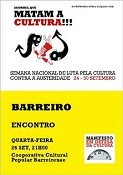 Encontro no Barreiro SEMANA NACIONAL DE LUTA PELA CULTURA, CONTRA A AUSTERIDADE