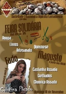 Feira Solidária e Magusto na SFAL - Barreiro Fados com Cristina Picado no dia 10 de Novembro