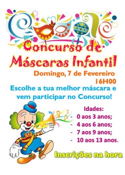 Barreiro - Concurso de Máscaras de Carnaval na SFAL Para crianças com idades até aos 13 anos