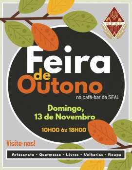 Barreiro - Feira de Outono na SFAL Artesanato, Livros e velharias