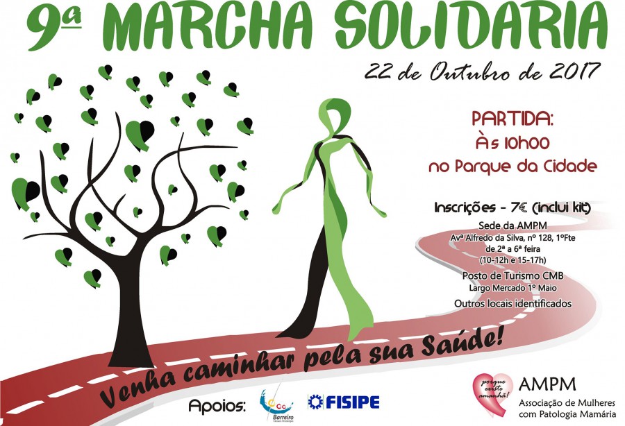 Barreiro - Marcha Solidária da Associação de Mulheres com Patologia Mamária Vai «pintar» o Barreiro de verde no dia 22 de Outubro