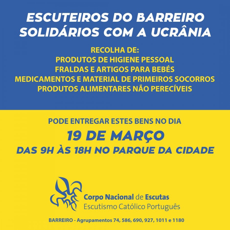 BARREIRO - No Parque da Cidade Escuteiros do CNE solidários com a Ucrânia