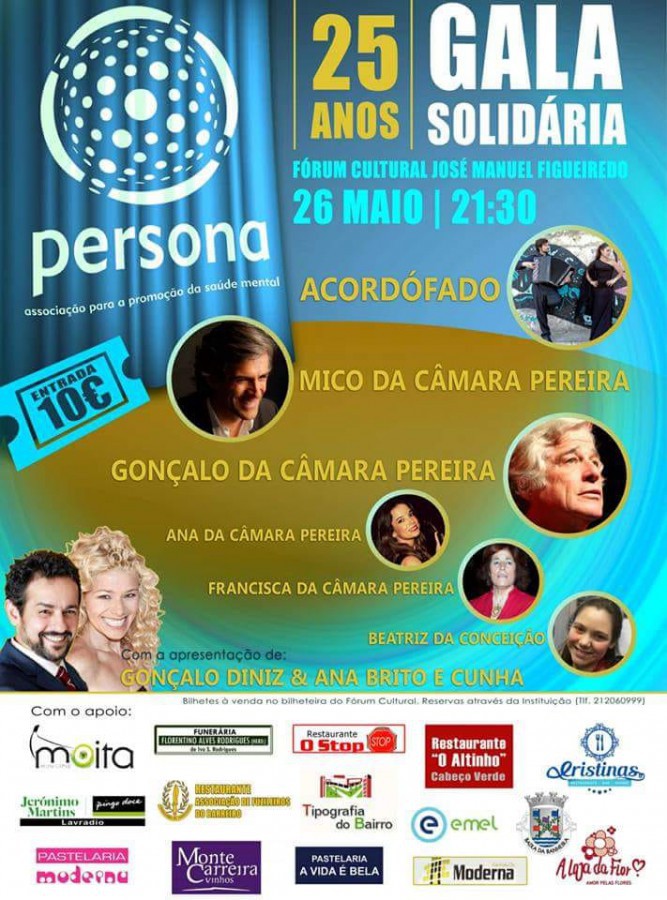 Barreiro / Moita - No Auditório Cultural José Manuel Figueiredo na Baixa da Banheira Gala Solidária assinala 25º aniversário da Persona