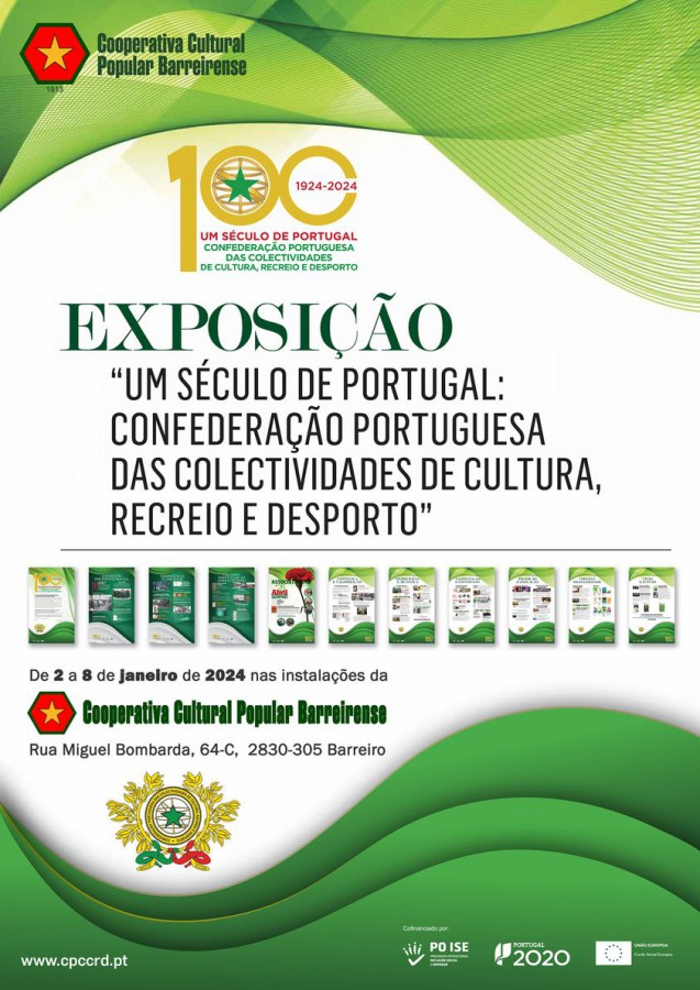BARREIRO - Na Cooperativa Cultural Popular Barreirense EXPOSIÇÃO do 100.° Aniversário da Confederação das Colectividades