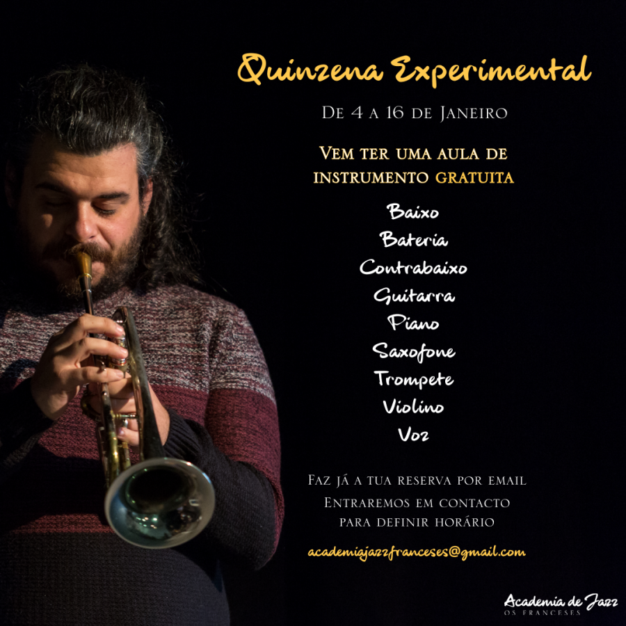 Barreiro - Quinzena Experimental na Academia de Jazz - Os Franceses Oferecer ao maior número de pessoas terem uma aula de instrumento gratuita