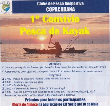 Clube de Pesca Desportiva da Copacabana - Barreiro Promove primeiro convívio de pesca de kayaks
