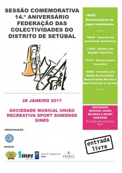 Federação das Colectividades do Distrito de Setúbal Comemora 14.º aniversário e reúne movimento associativo em Sines