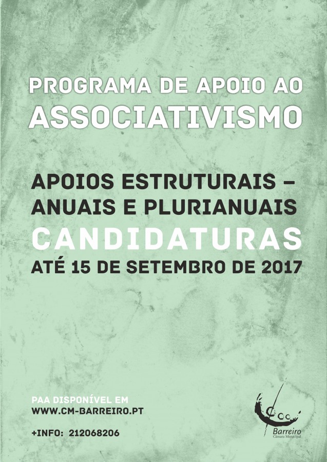 Associações com sede social no Concelho do Barreiro Devem entregar candidaturas para Apoios Estruturais