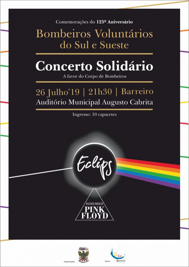 Barreiro - Concerto Solidário a favor dos Bombeiros Voluntários do Sul e Sueste Banda Eclips em Tributo aos Pink Floyd