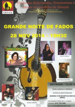 União de Reformados e Pensionistas e Idosos do Concelho de Almada Organiza «Grande Noite de Fados»