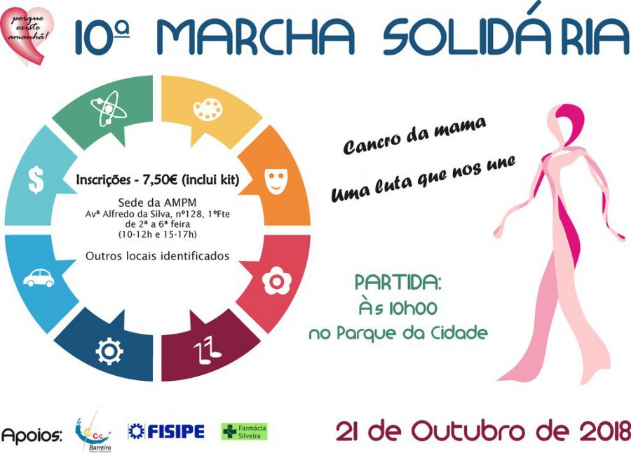 Barreiro - Do Parque da Cidade ao Parque Catarina Eufémia 10ª Marcha Solidária da Associação de Mulheres com Patologia Mamária