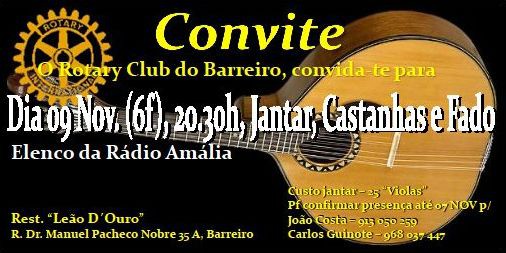 Noite de Fados do Rotay Club do Barreiro Elenco da Rádio Amália