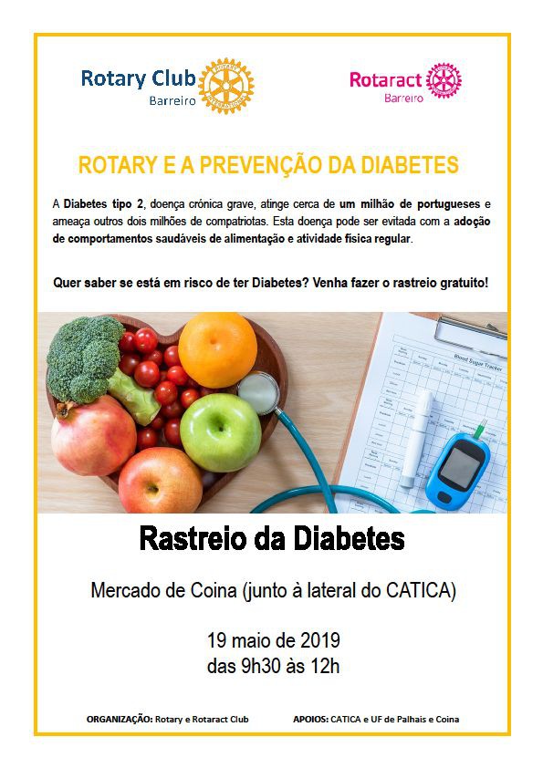 Barreiro - Rotary e a Prevenção da Diabetes Rastreio gratuito no Mercado de Coina
