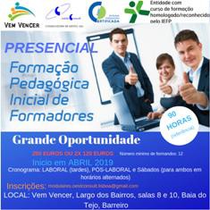 BARREIRO - ASSOCIAÇÃO VEM VENCER Promove curso de Formação de Formadores a valor reduzido