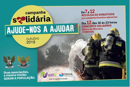 Associações de bombeiros de Amora e do Seixal Campanha solidária de apoio aos bombeiros