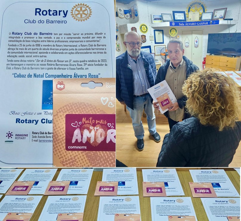 Rotary Club do Barreiro Distribuição de Cabazes de Natal por 30 famílias carenciadas