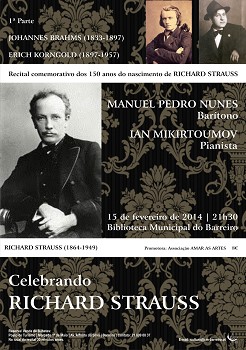 Barreiro - Richard Strauss na Biblioteca Municipal Recital Comemorativo dos 150 anos do nascimento