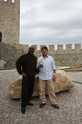 Património - Sesimbra Símbolo do Parque Arqueológico Subaquático de Sesimbra está a ser esculpido ao vivo no Castelo