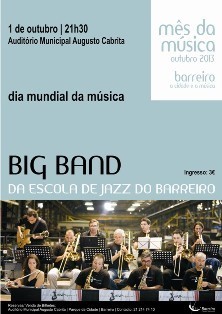 No Auditório Municipal Augusto Cabrita Concerto com a Big Band da Escola de Jazz do Barreiro