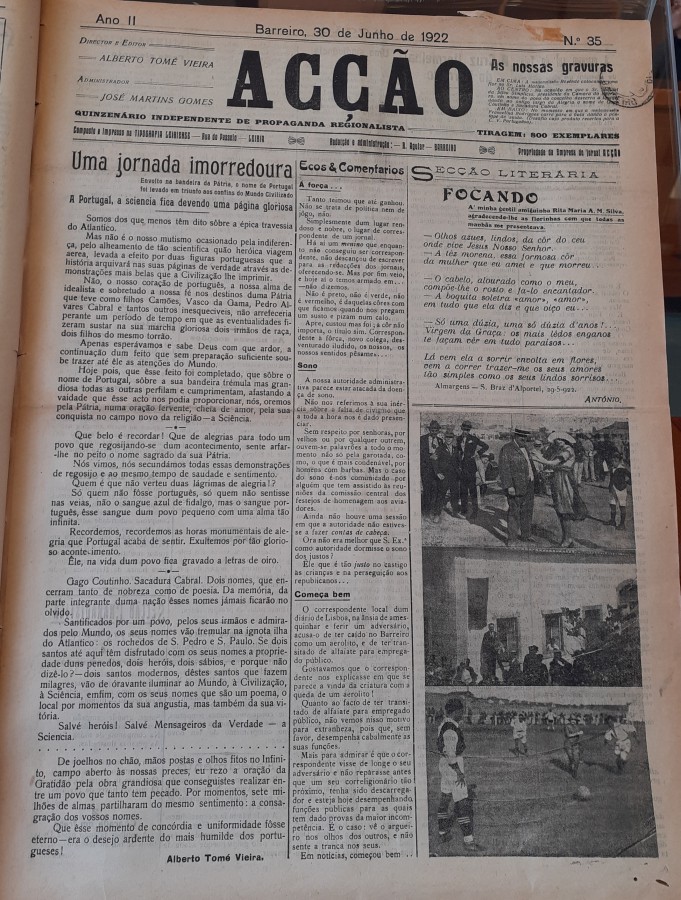 BARREIRO - «SALVÉ AVIADORES!» COMEMORAÇÃO DO CENTÉSIMO ANIVERSÁRIO DA TRAVESSIA AÉREA DO ATLÂNTICO SUL por GAGO COUTINHO E SACADURA CABRAL (1922-2022)