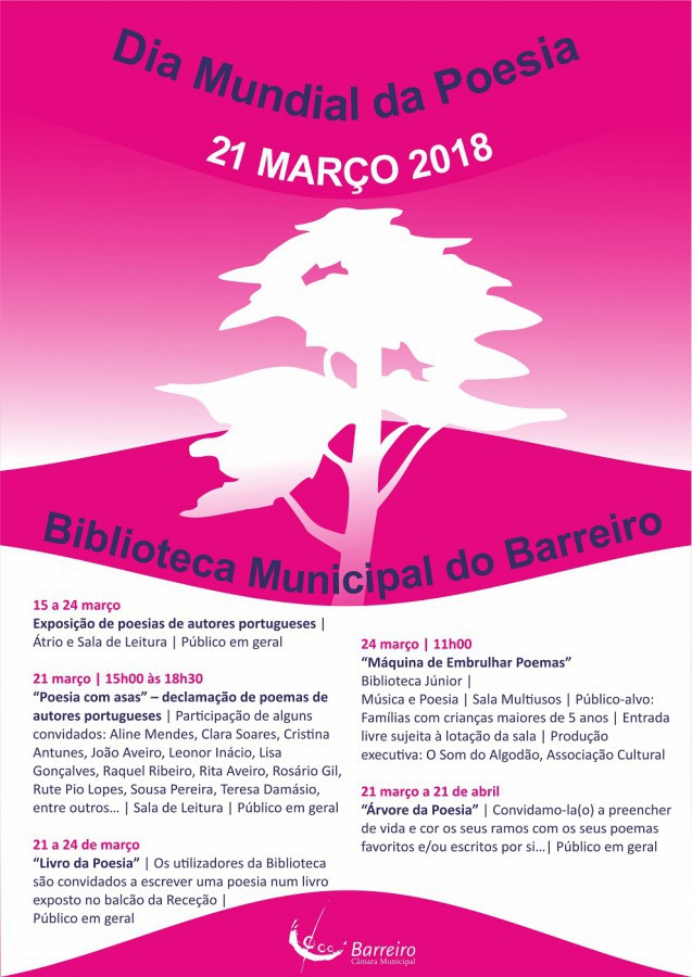 Comemorações do Dia Mundial da Poesia no Barreiro «Poesia com asas»