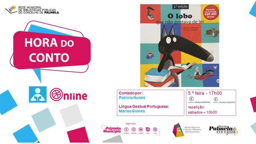 «O lobo que não gostava de ler» na «Hora do Conto» online Livro referenciado no Plano Nacional de Leitura e é bestseller em Portugal