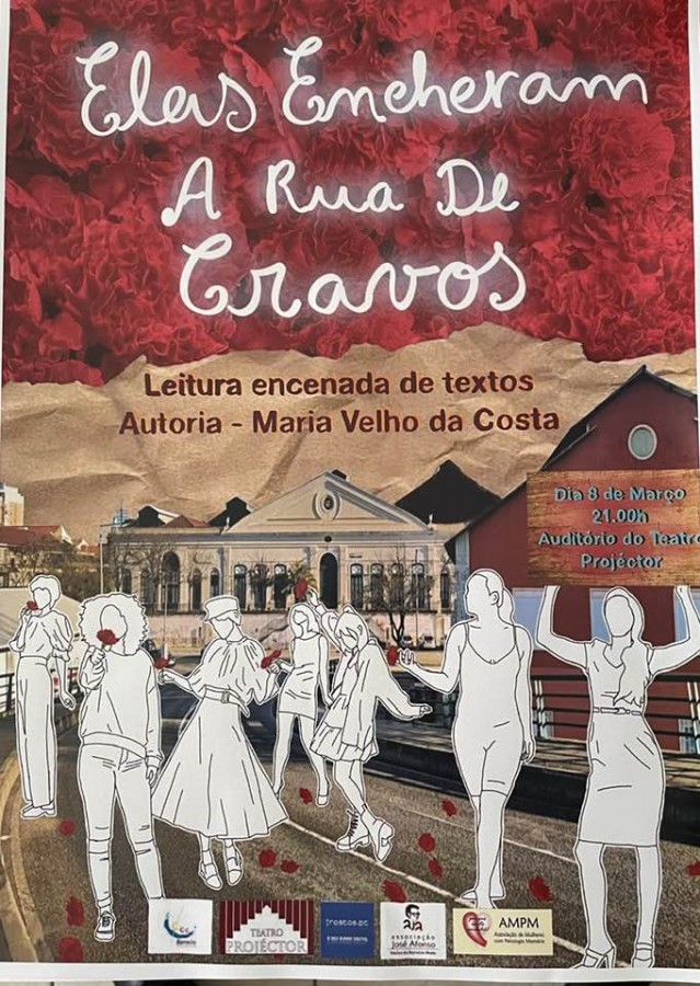 No auditório do Teatro Projector- Barreiro Leitura encenada do texto “Revolução e Mulheres” de Maria Velho da Costa